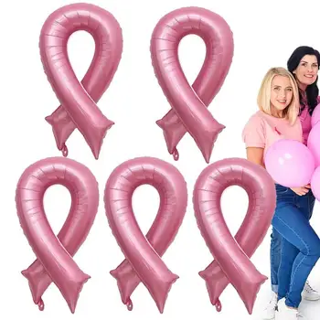 5шт Лента топки от рак на млечната жлеза, Аксесоари за повишаване на информираността за рака на гърдата, Огромен предмет на декор от рак на млечната жлеза