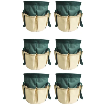 6 БР Чанта За Съхранение на Градински Листа, Чанта-Органайзер За Боклук, Чанта За Съхранение В Градината, Комплект За Подстригване Градина (Зелен)
