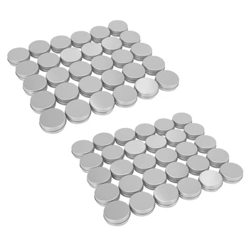 60 Опаковки кръгли метални кутии за балсам за устни с винт на капака (1 унция)