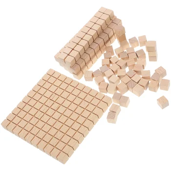 61 бр. математически манипулятивы Дървени математически кубчета математически развиване на блокове брои блок за обучение на деца