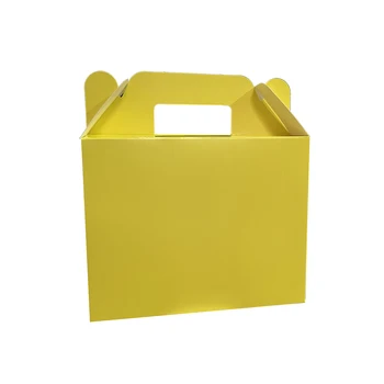 6ШТ Жълти хартиени кутии за бонбони, опаковки за бисквити, рожден Ден, Колеж, за украса на домашни дейности, Кутия за подаръци, аксесоари за парти по случай рождения Ден