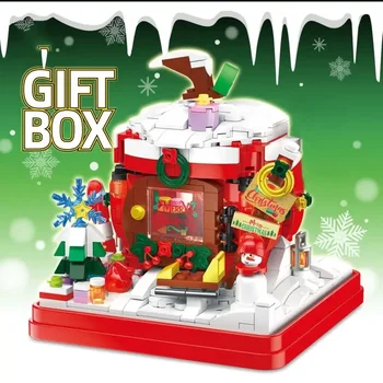 714ШТ В Навечерието на Коледа Apple House Строителни Блокове Сам Креативна Подарък Кутия Модел Събрание Тухли Украса на Работния Плот Детски Играчки Подарък