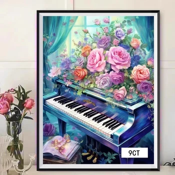 9 карата, 60x80 см, цветето на пиано, комплекти с принтом 
