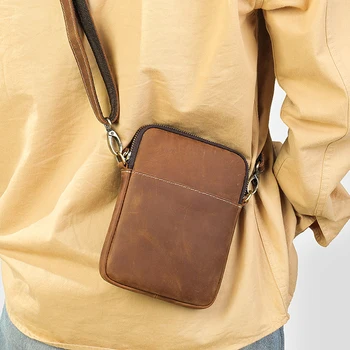 AETOO, ежедневни бизнес чанта на едно рамо в ретро стил, нова тенденция, мъжка кожена чанта през рамо.