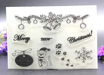 AlinaCraft Прозрачен печат diy, пощенска картичка, албум, рана от хартия, силикон гумен валяк, прозрачен печат, изсечен весела Коледа