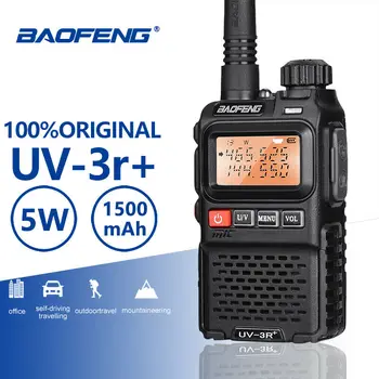 Baofeng UV-3R + Pro двойна лента VHF/UHF UV-3R Плюс Мини-Преносима радиостанция VOX Компактен FM-радиоприемник UV3R Плюс Джобно Двупосочен Радио