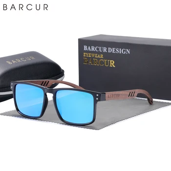 BARCUR Оригинален дизайн, дървени слънчеви очила, поляризирани Квадратни слънчеви очила луксозен марка, Модни Леки аксесоари за очила
