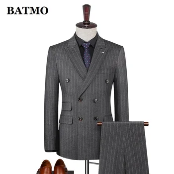 BATMO 2023 ново прием, високо качество на сиви костюми в райе, мъжки ежедневни костюми, 873