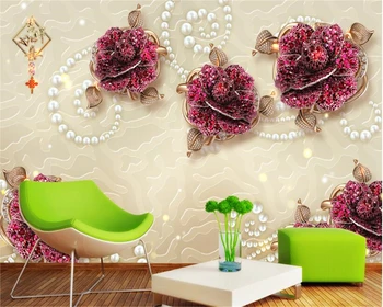 beibehang 2018 нов европейски стил высокоуровневой декоративна живопис 3d тапети бижута цветя ТЕЛЕВИЗИЯ фон на стената papel de parede