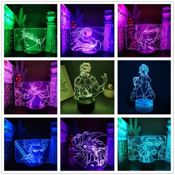 Bleach SOLID And SOULS Аниме 3D Лампа LED Kurosaki Ichigo Night Light с Променящ се Цвят Лампара за Детска Спалня Декор Настолна Лампа