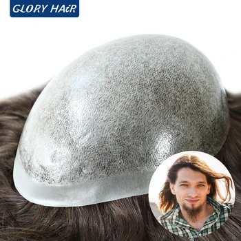 Gloryhair RF инжектиране на Мъжки капилярна протеза на Мъжки перука за коса Безплатна доставка на Мъжки перука Безплатна доставка в Бразилия