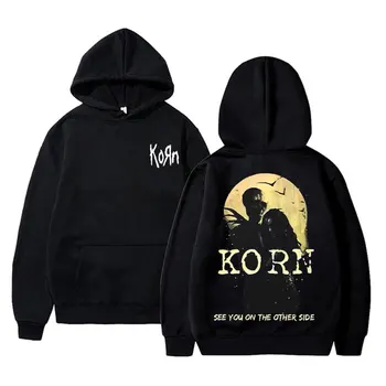 Hoody с шарките на рок-групата Korn, мъжки реколта качулки в стил харадзюку, Мъжки, мек вълнен плат памук пуловер, Мъжки и дамски модни блузи Оверсайз