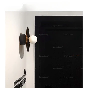 I, с монтиран на стената лампа Nordic homestay за хол, спалня, луксозен коридор, кабинет, месинг led монтиран на стената лампа