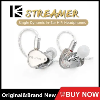 KBEAR Streamer 2PIN 0,78 ММ Единични Динамични Слушалки в ушите Hi-Fi Слушалки от 10 ММ PEK Бленда DD 5N Тел Музикални Спортни Слушалки Iem Слушалки