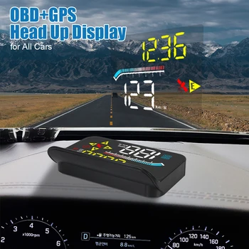 M13 OBD GPS HUD Автоматичен централен дисплей Цифрови часовници Скоростомер, Брояч кмч Тестер, аларма скоростта на Аксесоари за проектор на предното стъкло на автомобила