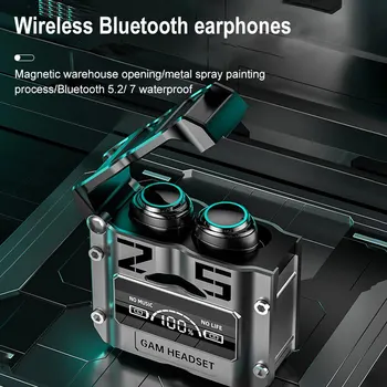 M25 Безжична Bluetooth 5.2 Магнитен hatch Метален Механичен Двойна слушалка с цифров дисплей В ухото Спортен Bluetooth
