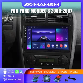 MAMSM За Ford Mondeo 3 2000-2007 Автомобилен Радиоприемник GPS Навигация 4G WIFI BT Carplay DSP Android Авто DVD плейър Android 12,0 2 Din
