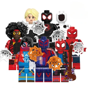 Marvel Spiderman Гуен Анимация Карикатура Градивни Елементи За Сглобяване На Играчки За Декорация Творчески Детски Образователни Играчки, Подаръци