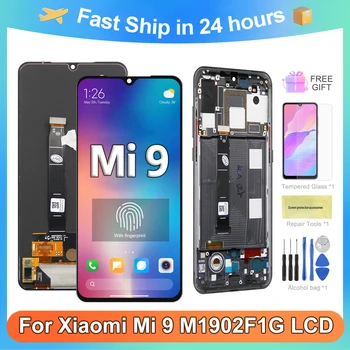 Mi 9 Super AMOLED LCD Дисплей За Xiaomi Mi 9 M1902F1G LCD Сензорен Дисплей, Дигитайзер, В Събирането, Резервни Части, С Рамка