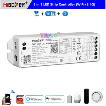 Miboxer Sasha WiFi + Bluetooth 5 в 1 Контролер Led Лента WL5 За Одноцветного CCT RGB RGBW RGB + CCT 2.4 G Дистанционно Гласово Управление на приложенията