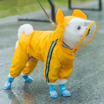 OEM Лесен водоустойчив мек удобен обновен дъждобран за кучета с качулка