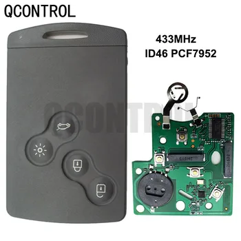 QCONTROL 4 бутона автомобил Smart Remote Key Костюм за Renault Koleos Scenic 433 Mhz с чип 7952