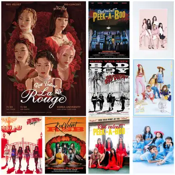 Red Velvet Плакат на Певицата Платно Декоративно Изкуство и Монтиране на Художествено Изображение С Принтом Модерна Семейна спалня Декор Плакати