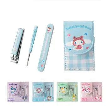 Sanrio Hello Kitty Kuromi My Melody Cinnamoroll Маникюр, Определени Сладък Маникюр, Инструмент, Преносима Машина За Рязане На Ноктите На Ушна Лъжица Пила