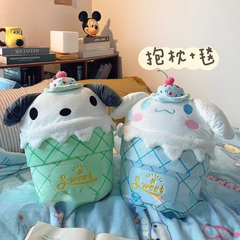 Sanrio Hello Kitty Kuromi My melody възглавници-стеганое одеяло две в едно, с подплънки за обедна почивка дебела сгъваема възглавница одеяло възглавница подарък за рожден ден
