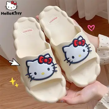 Sanrio Hello Kitty Kuromi Мини Чехли Kawaii Аниме Облачен Петата Домашна Обувки За Жени Корейски Стилни Чехли Yk2 Shoes