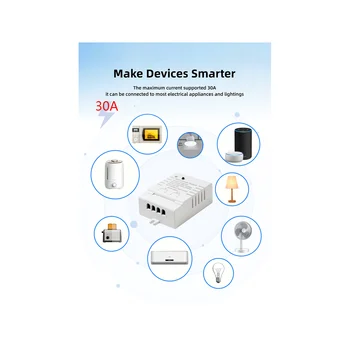Smart Wi-Fi превключвател на Hristo, таймер САМ, безжичен контролер Wi-Fi ac 85-265 В, монитор мощност 30A, кВт*ч за Алекса Google Home
