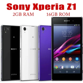 Sony Xperia Z1 L39H C6903 4G Смартфон с Android Четириядрен 2 GB RAM памет 16 GB ROM, Оригинални Отключени От 5.0 