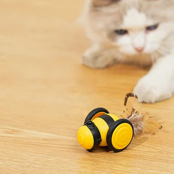 SWEETHOME ABS Интерактивни играчки за котки Електрическа машина Honeybee с докосване Автоматично изключване на USB Зареждане Забавни играчки от пера Стоки за домашни любимци