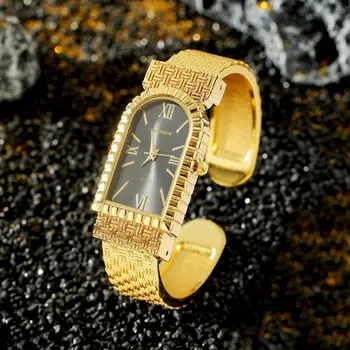 UTHAI W82 Дамски часовник-гривна Модни Леки Луксозни диаманти Малки квадратни кварцови часовници Дамски метални ръчни часовници Бижута