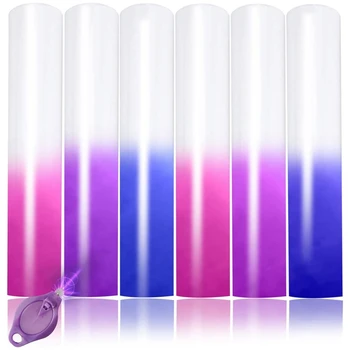 UV-слой на винил с променящите се цветове, теплопередача, 3D вспенивающийся теплопередающий на винил - 6 листа бутер винил с променящите се цветове, трайни 12x10 инча