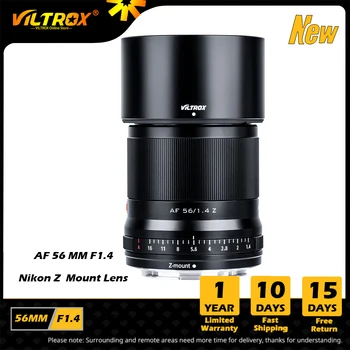 VILTROX 56 мм самофокусираща Леща F1.4 Портретен Обектив с голяма бленда, APS-C Обектив за Nikon Z Обектив Nikon Z mount Z5 Z6 Z7 II Обектив на камерата