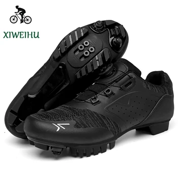 XIWEIHU 2023 Професионална статия велосипедна обувки МТБ Road РБ, Колоездене маратонки на равна подметка, шипове Dirt Bike SPD, Планински обувки