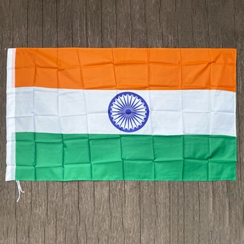 xvggdg НОВ Флаг на Индия 3 фута x 5 метра Окачен Индийски Флаг Полиестер стандартен Флаг Банер