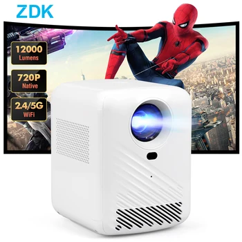 ZDK T6 Мини Проектор Двойна Wifi BT 1280*720P Поддържа Full HD 1080P Домашно Кино Преносим Led Проектор, Съвместим с USB, HDMI, AV