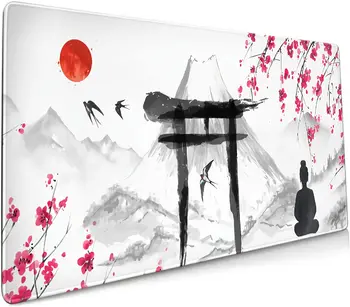 Акварел подложка за мишка Cherry Blossom 35,7X15,7 инча XXL Японско изкуство 
