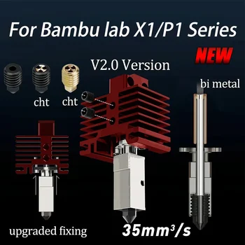 Актуализация на версия на V2 За Bambu Lab Hotend С Приставка Bambulab Cht Nozzle X1 X1C P1P Hotend Red Bambu Labs P1S Hotend High Flow Bi-Metal