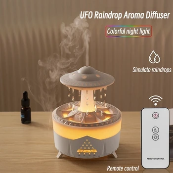Ароматни дифузор НЛО Raindrop с дистанционно управление, електрически Ултразвуков Овлажнител на въздуха, творчески дом дифузор етерични масла Water Drop