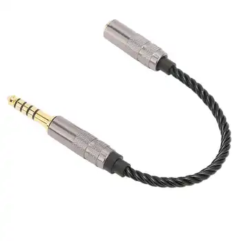 Балансиран кабелен адаптер Удължител за слушалки от бескислородной мед 15 см, черен цвят, устойчиви на окисление на DAP