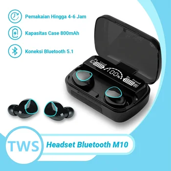 Безжични слушалки M10 Bluetooth-слушалки Водоустойчиви слушалки Спортни слушалки за Huawei Iphone OPPO Xiaomi TWS Музикални слушалки