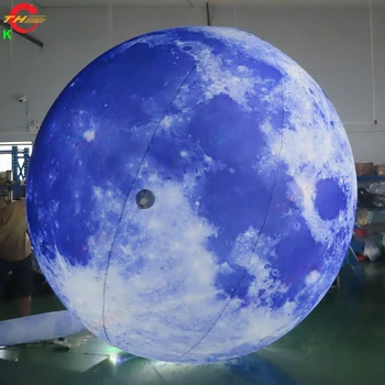 Безплатна Въздушна Доставка на Гигантска Надуваема Модел на Луната с Диаметър 10 метра С Led Подсветка Затвори Балони За Украса Реклама