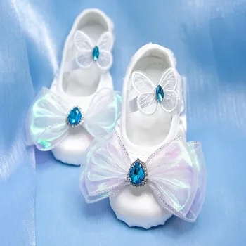 Бели детски танцови обувки с мека подметка, спортни обувки с кошачьими нокти, Темпераментни Елегантни балетные детски танцови обувки