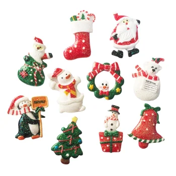 Брилянтни цветни камбанка Дядо Коледа, Снежен човек, Коледна елха, мультяшная фигурка от камък, с фиксирана облегалка, 10шт, албум за изрезки, начало декор, занаяти