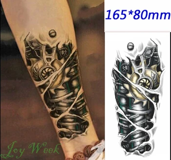 Водоустойчив Временна Татуировка Стикер на тялото 3D роботизирана ръка татуировка етикети флаш татуировка фалшиви татуировки за мъже