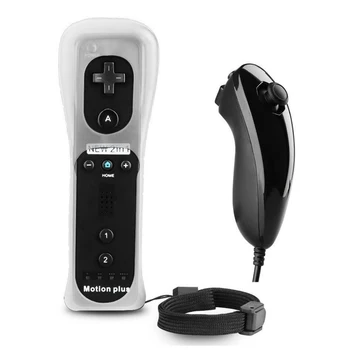 Гейм контролер на Wii Gamepad 2 в 1, дистанционно управление с вграден ускорител, ляв и десен gamepads Wii