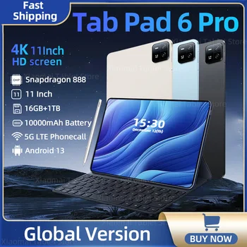 Глобалната версия 2024 Оригинални PC Android Таблети 13 Pad 6 Pro Snapdragon 888 10000 ма 16 GB + 1 TB 5G Двойна СИМ-карта 4K HD Екран Tab